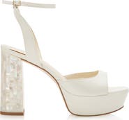 Freya Rose Margot Ankle Strap Pearl Platform Heel Sandal