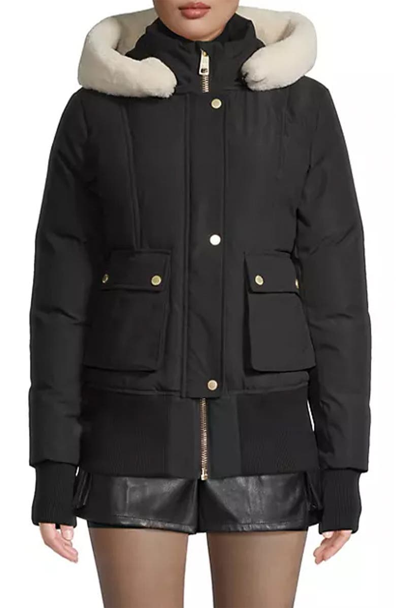 Nicole Benisti Fordham Shearling Bomber Jacket, Main, color, 