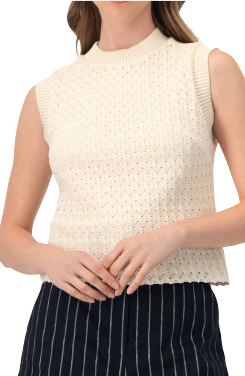 IVONNE Sleeveless Knitted Top, Main, color, Natural