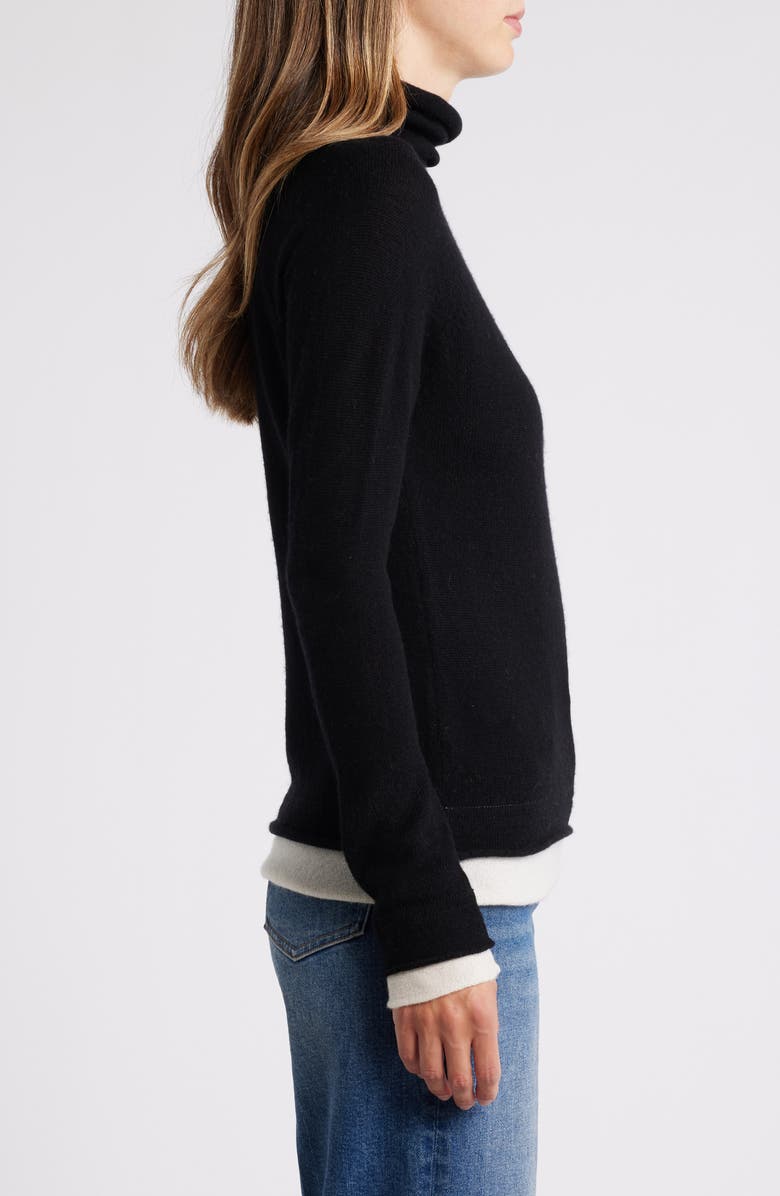 Griffen Contrast Trim Wool & Cashmere Sweater, Alternate, color, 