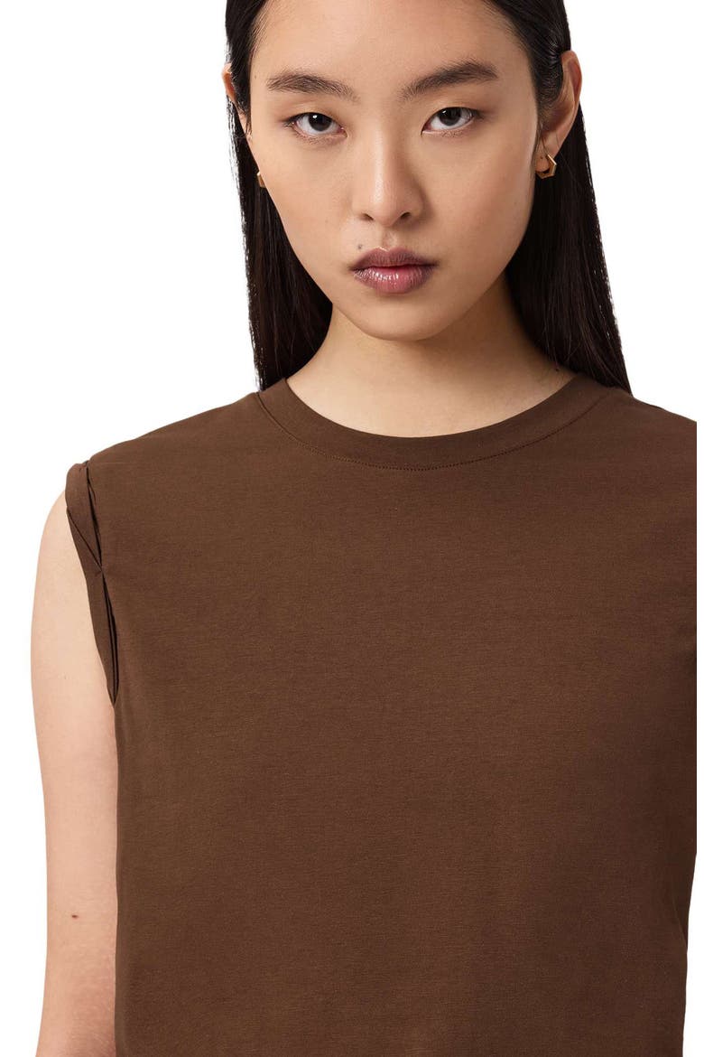 West Side Ruched Tank, Alternate, color, COGNAC BROWN