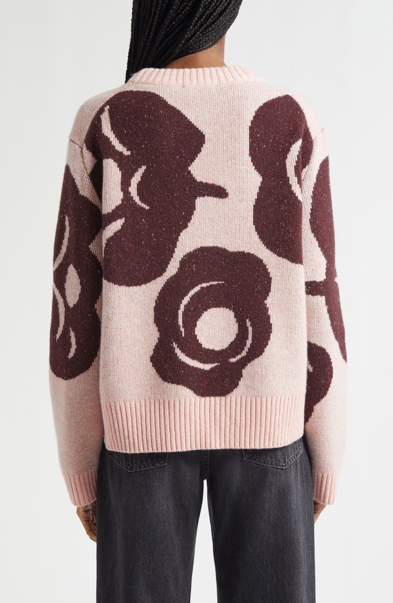 Marimekko Virtaus Tumma Floral Jacquard, Alternate, color, Light Pink, Wine Red