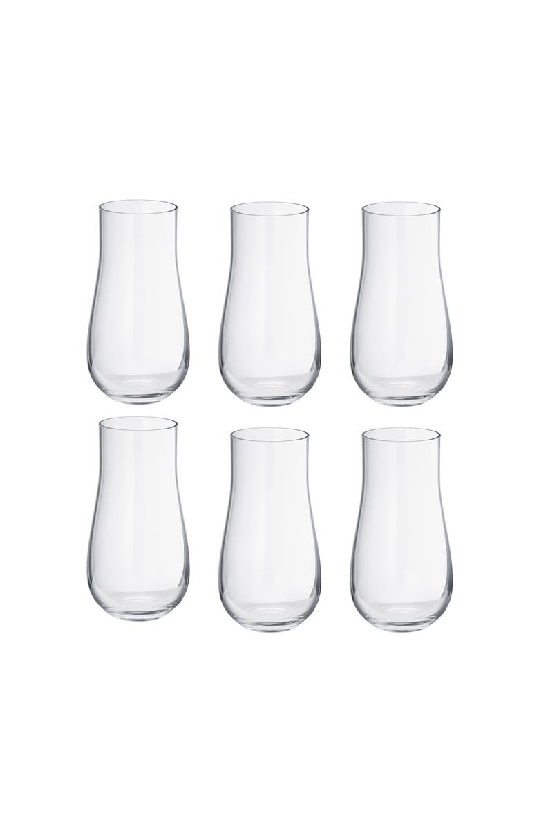 Georg Jensen Set of 6 Tall Crystal Tumblers, Alternate, color, Clear