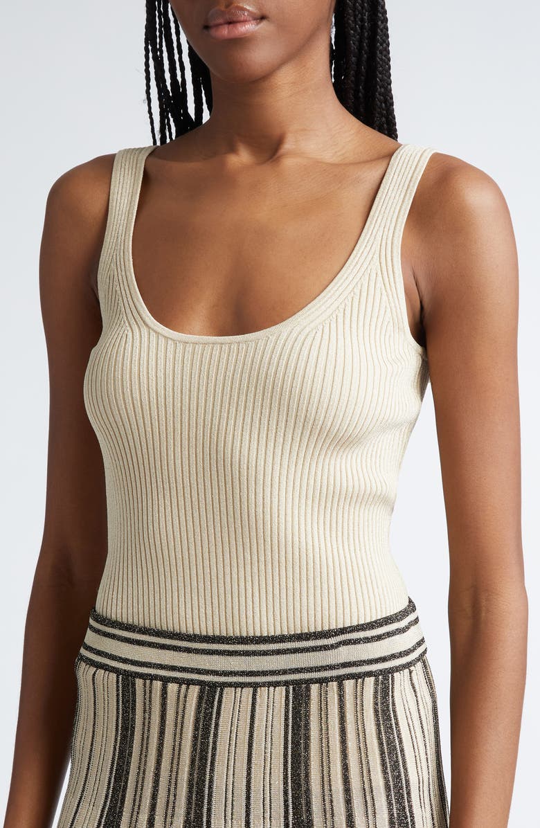 Zimmermann Metallic Rib Sweater Tank, Alternate, color,