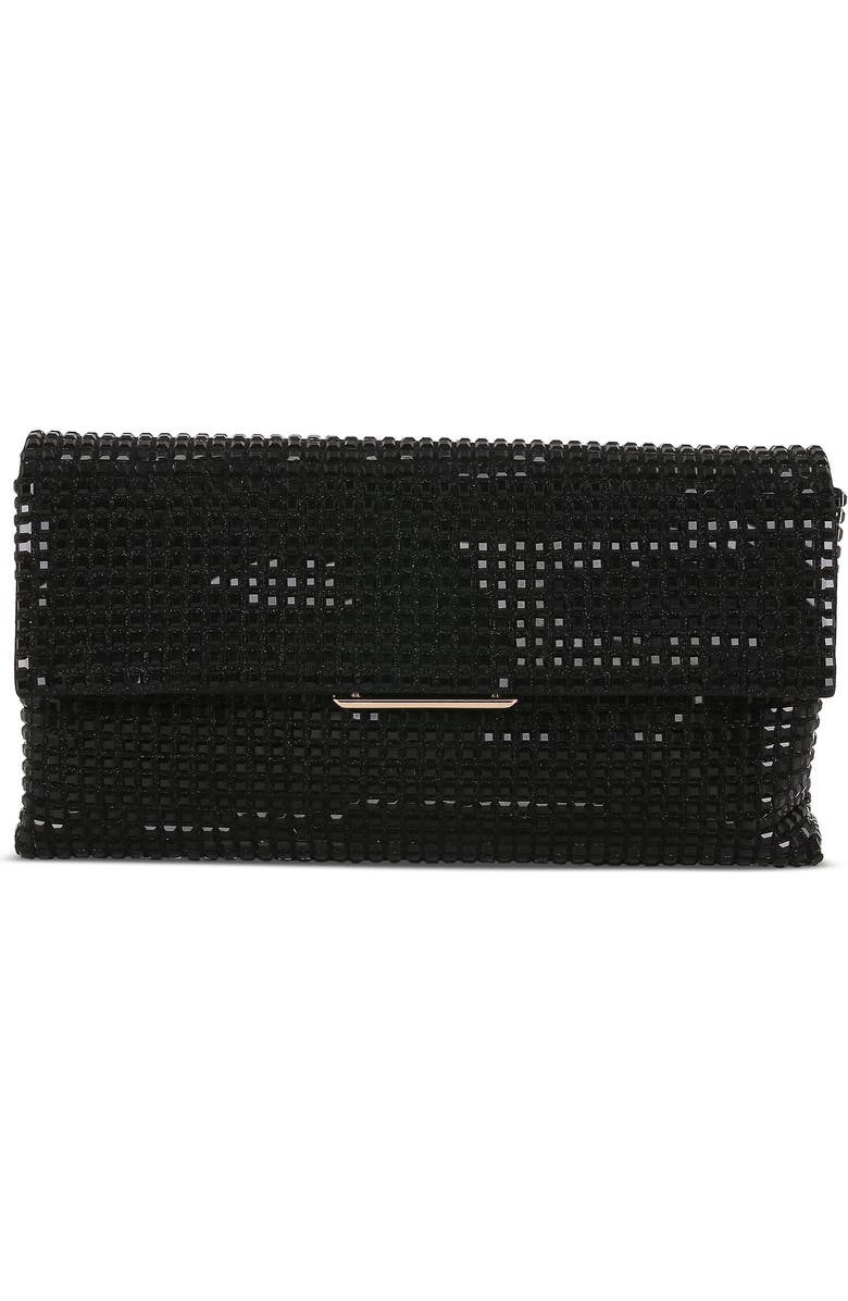 Jewel Badgley Mischka Jayden Crystal Envelope, Main, color, Black