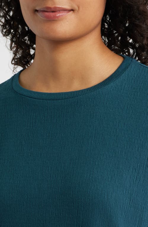 Eileen Fisher Crewneck Organic Cotton Blend Tunic In Brown