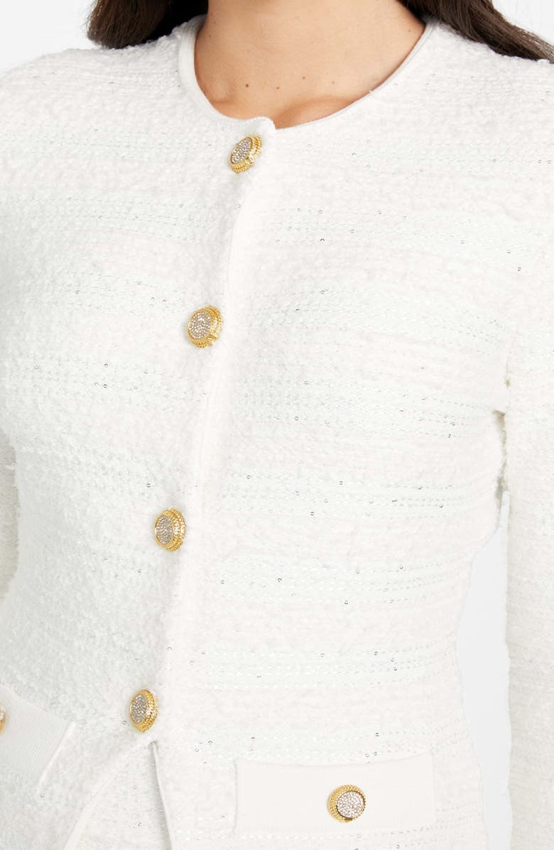 Marciano Clara Texture Cardigan, Alternate, color, White