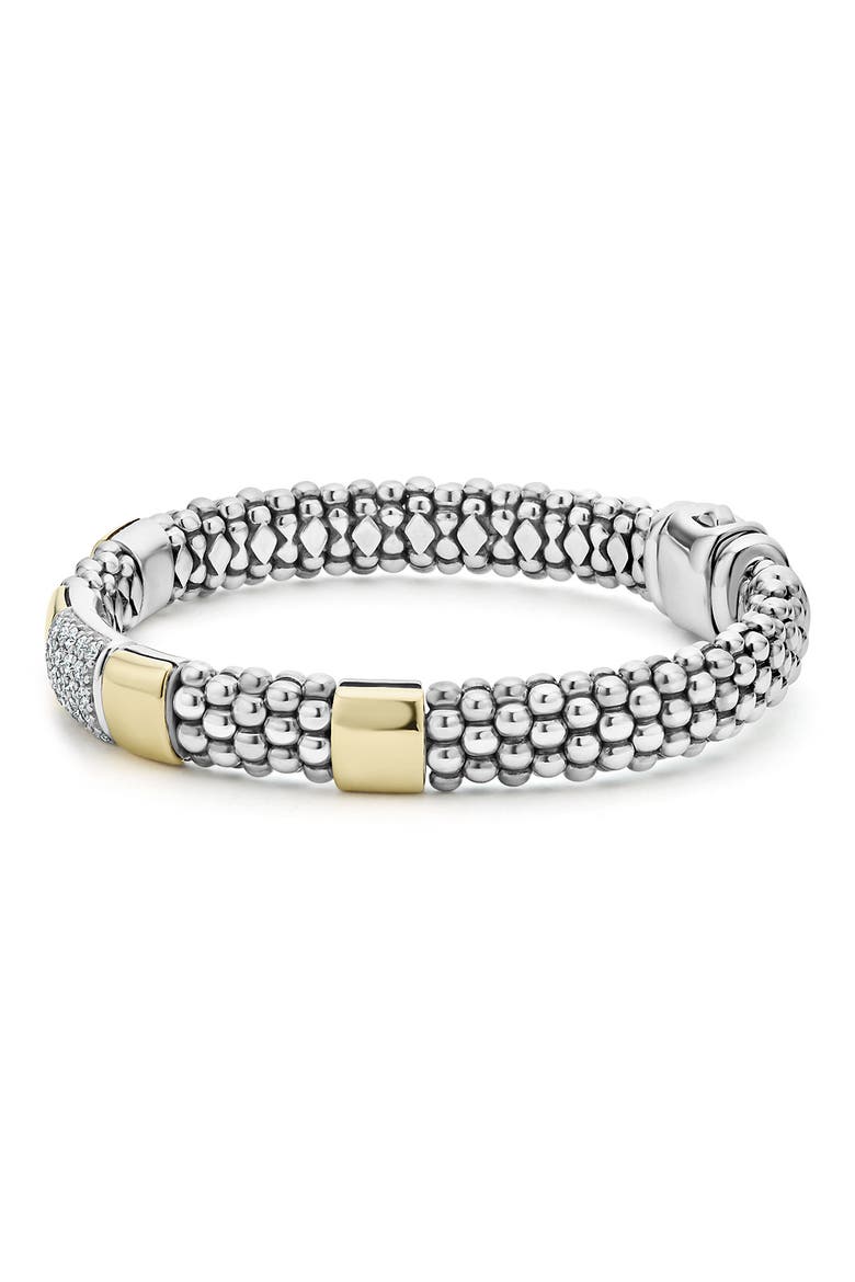 Caviar Pavé Diamond Bracelet, Alternate, color, SILVER GOLD DIAMOND