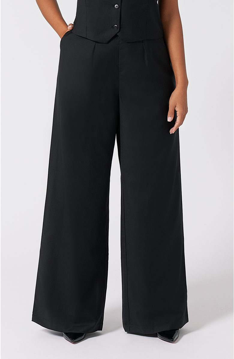 Aam The Label The Wool Wide Leg Pant For Full Hips And Thighs, Main, color, Black