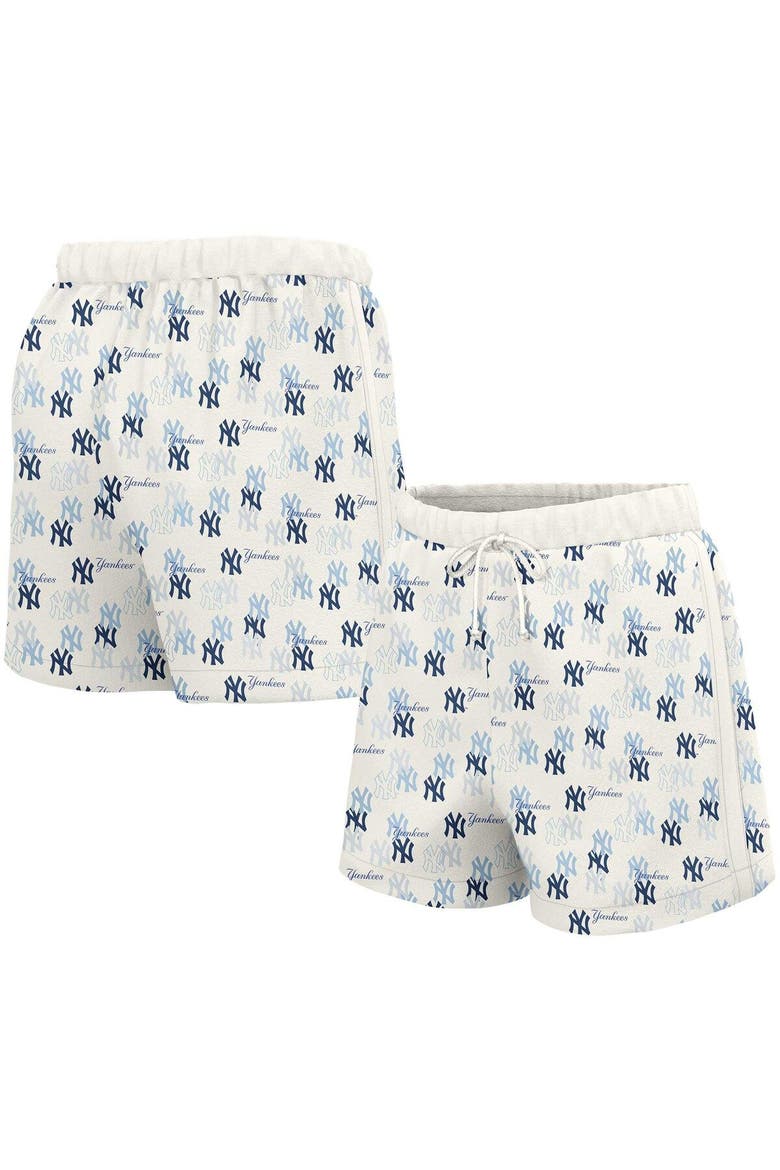 Women's Lusso  White New York Yankees Marge Shorts, Main, color, White