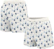 LUSSO Women's Lusso  White New York Yankees Marge Shorts