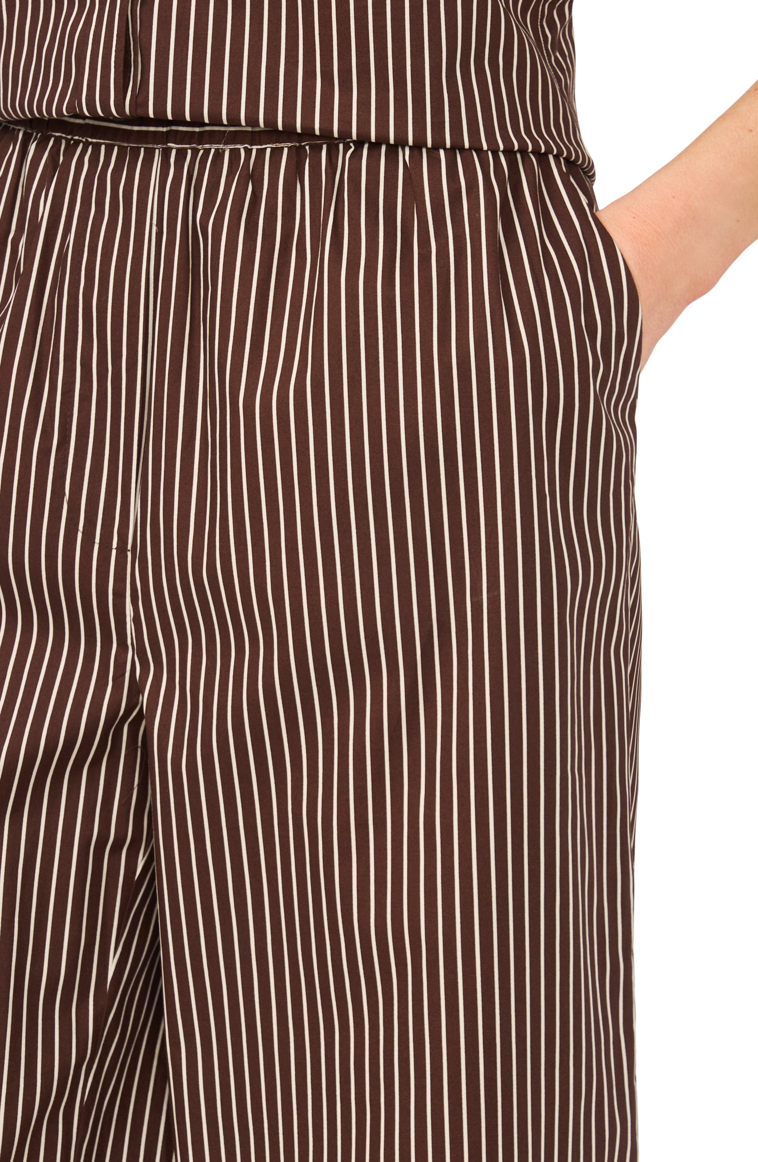 Halogen® Striped Pull On Pants with Side Slits (Women) | Nordstrom