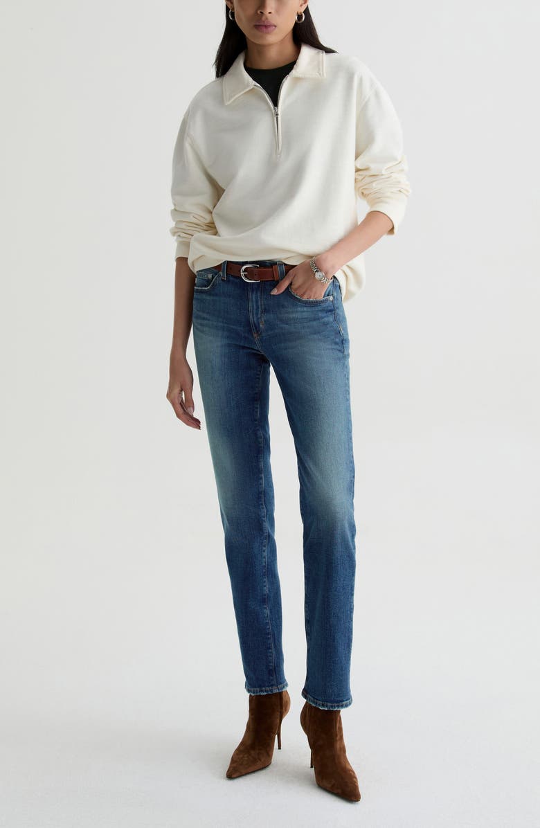 AG Sandra Low Rise Slim Straight Leg Jeans, Alternate, color, 10 Years Illiad