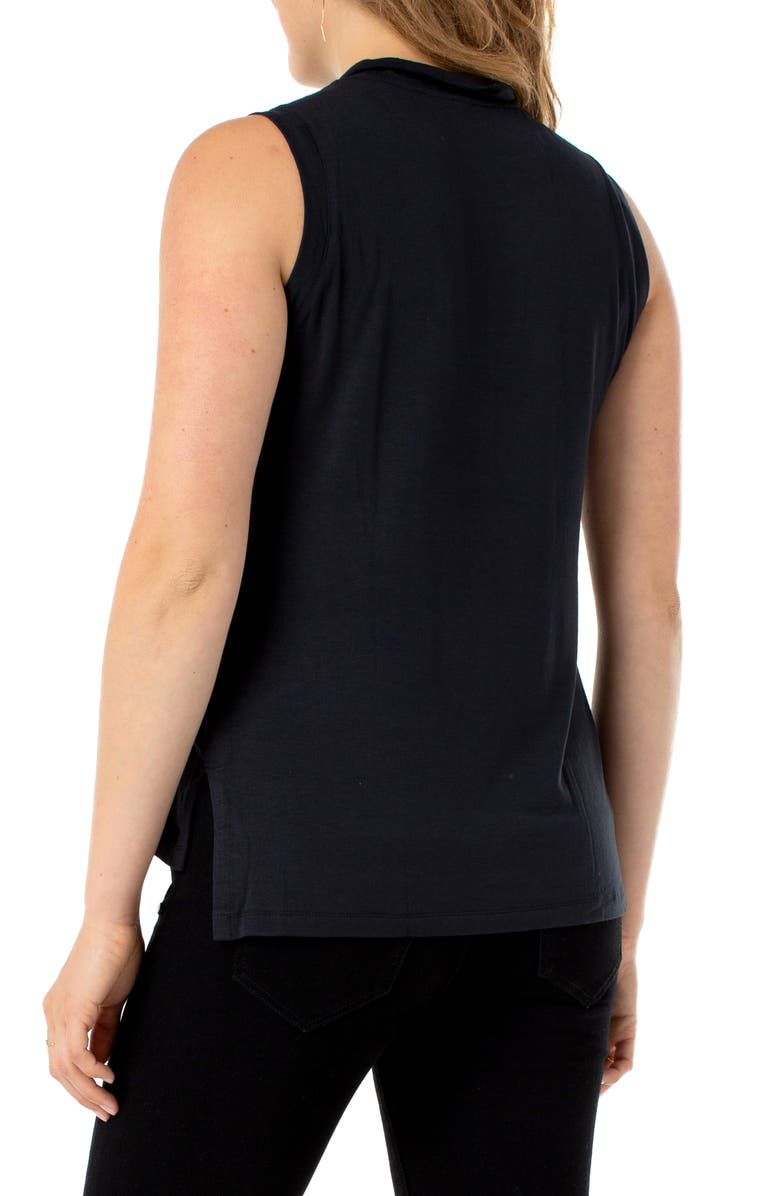 Liverpool Tie Neck Muscle Sleeveless Top, Alternate, color,