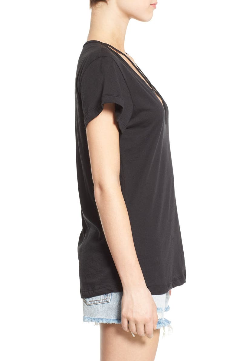 LNA V-Neck Strap Detail Cotton Tee, Alternate, color, 