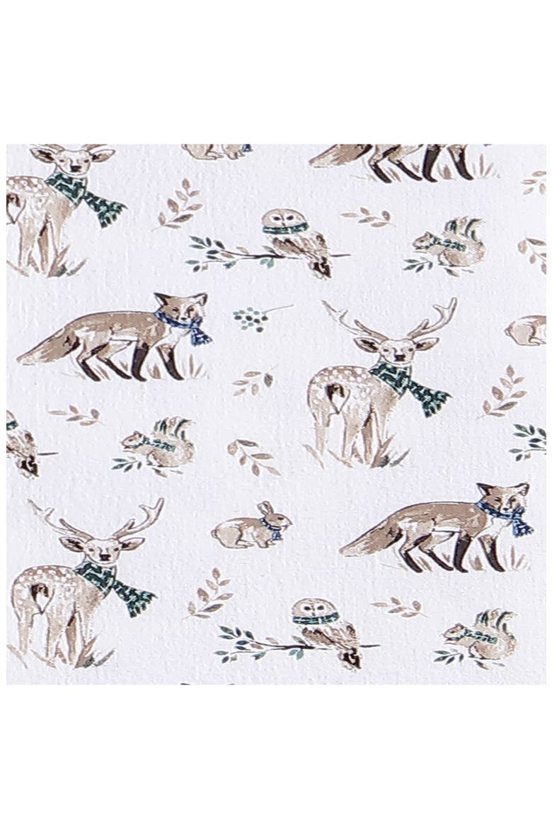 Woodland Friends Cotton Flannel Sheet Set, Alternate, color, WHITE