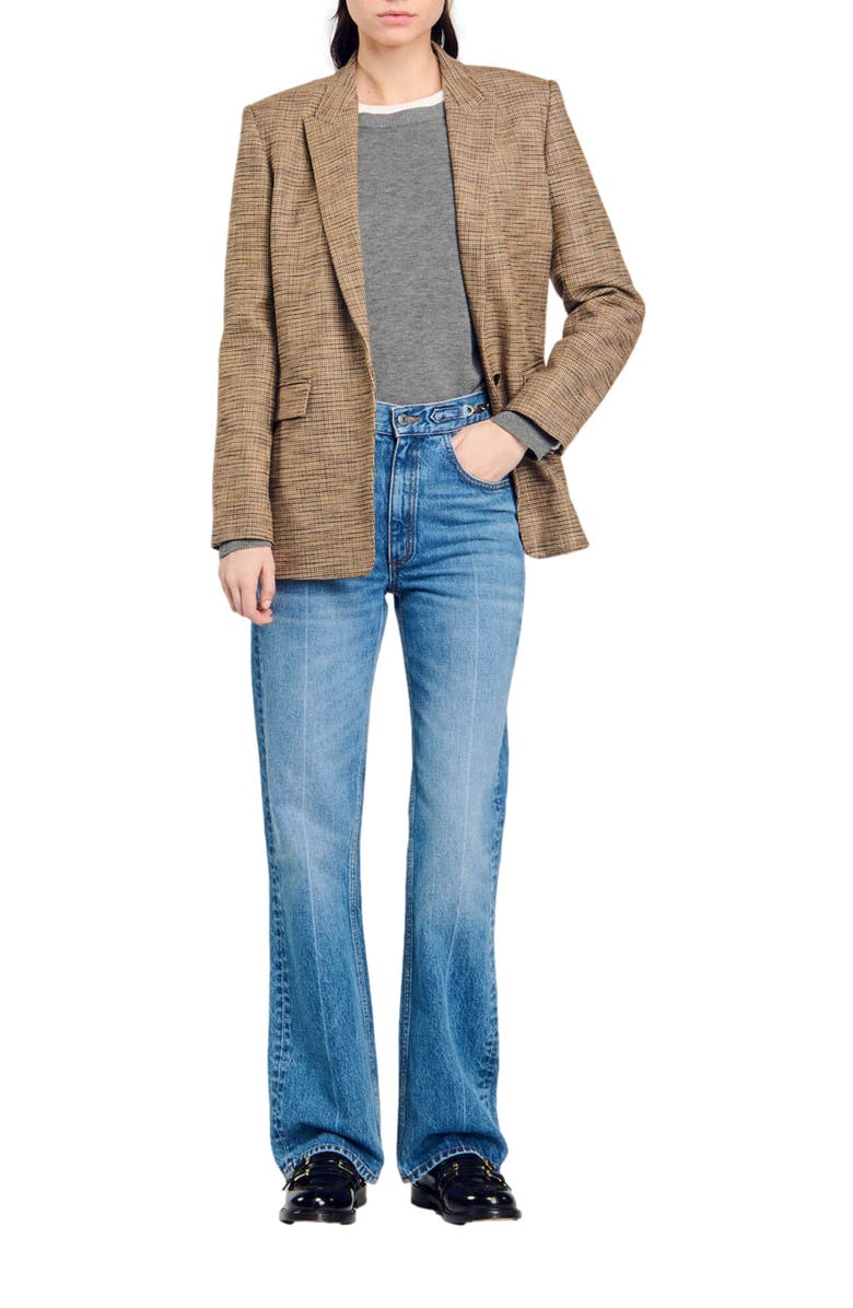 SANDRO Curb chain jeans, Alternate, color, 