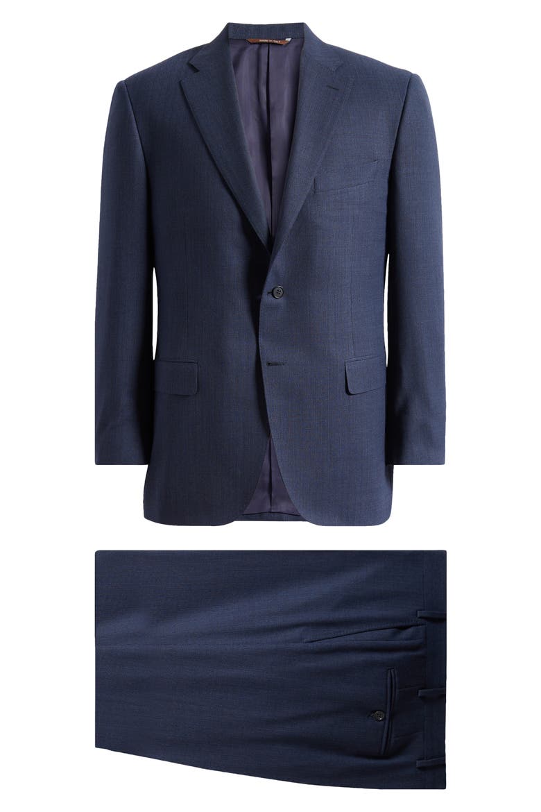 Siena Regular Fit Super 130s Wool Suit, Main, color, NAVY