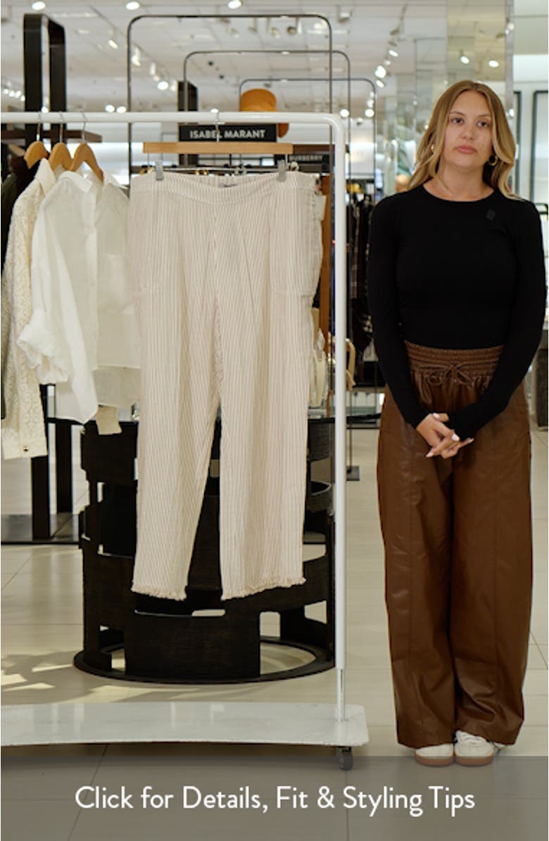Pinstripe Cotton Blend Wide Leg Pants, sales video thumbnail