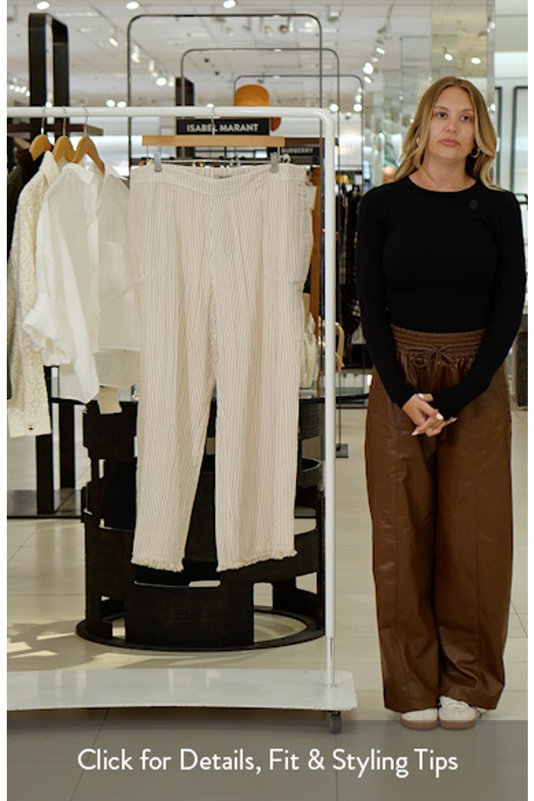 Pinstripe Cotton Blend Wide Leg Pants video
