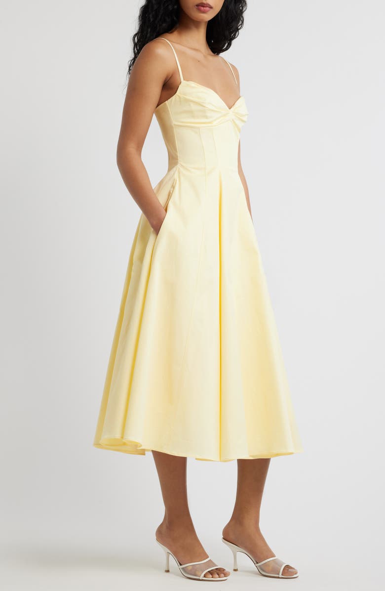 HOUSE OF CB Dahlia Stretch Pima Cotton Cocktail Dress, Alternate, color, Lemon