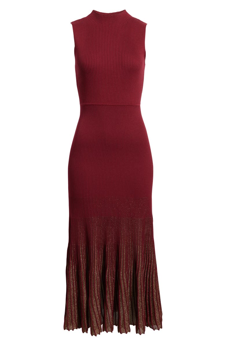 MOON RIVER Ribbed Sweater Dress, Alternate, color, Oxblood