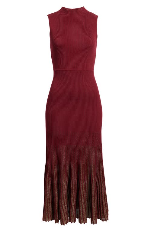 Moon River Ribbed Sweater Dress In Brown