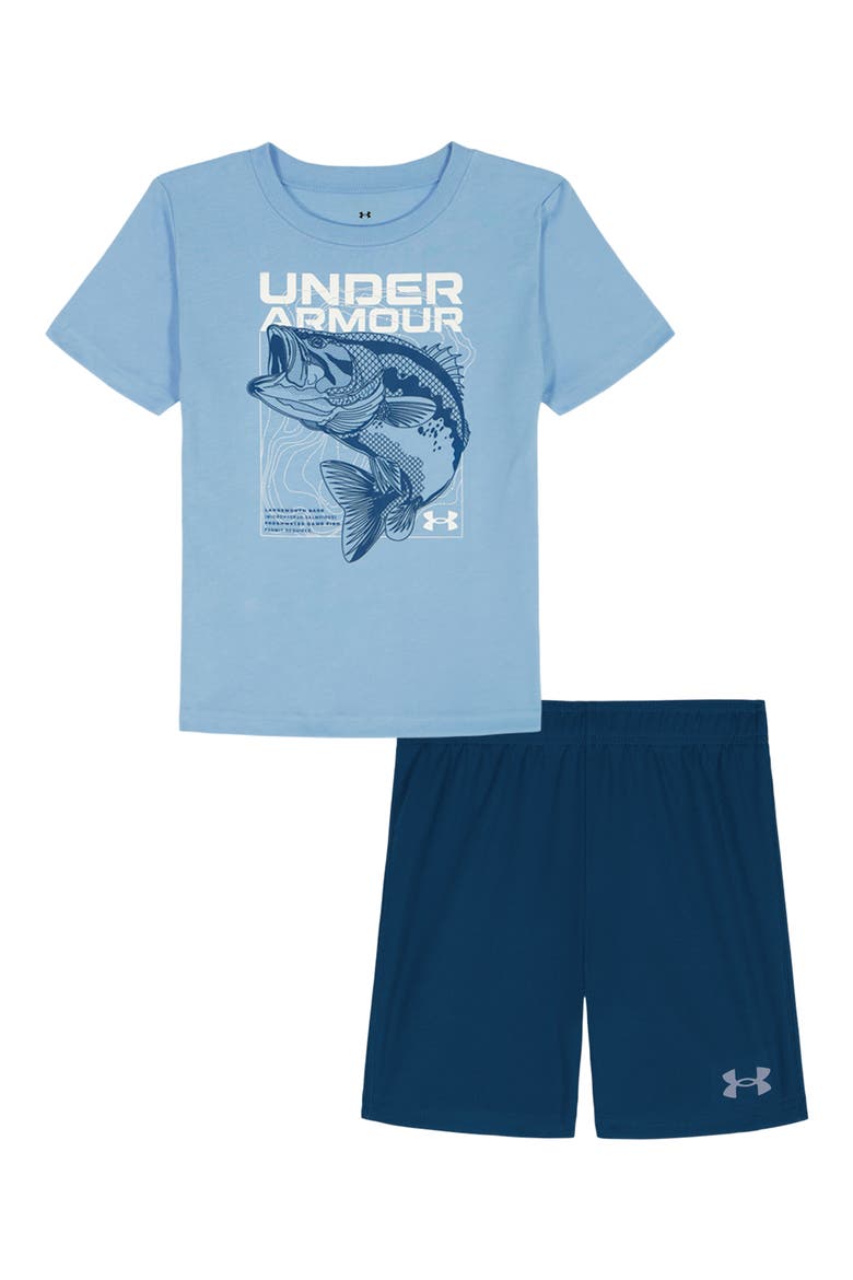 Intel Bass Graphic T-Shirt & Mesh Shorts Set, Main, color, HORIZON BLUE