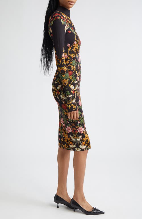 Alice And Olivia Delora Turtleneck Midi Dress Evermine In Black