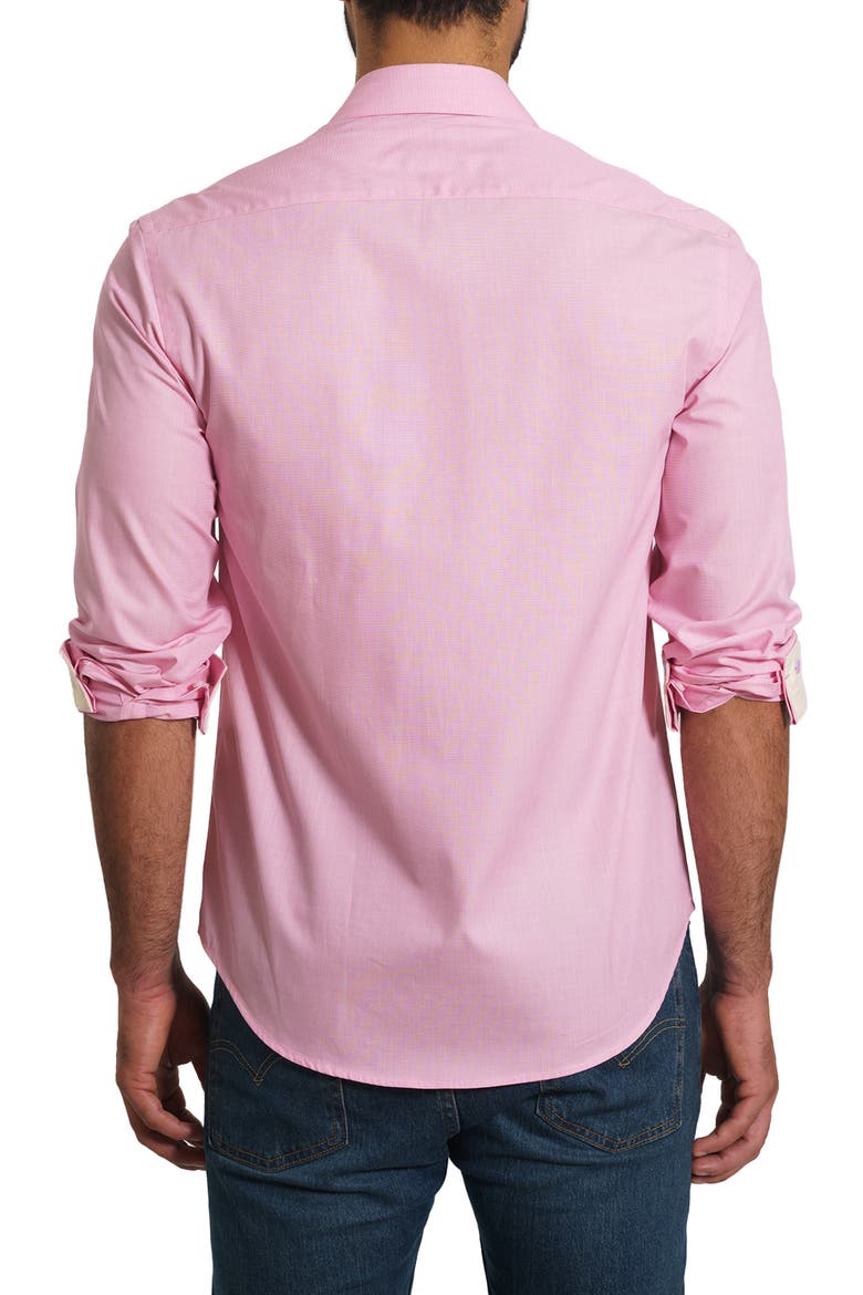 Trim Fit Solid Cotton Button-Up Shirt, Alternate, color, PINK