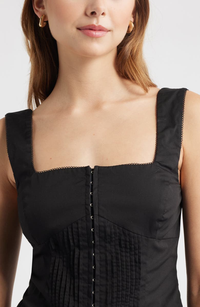 Open Edit Pintuck Bustier Top, Alternate, color, Black