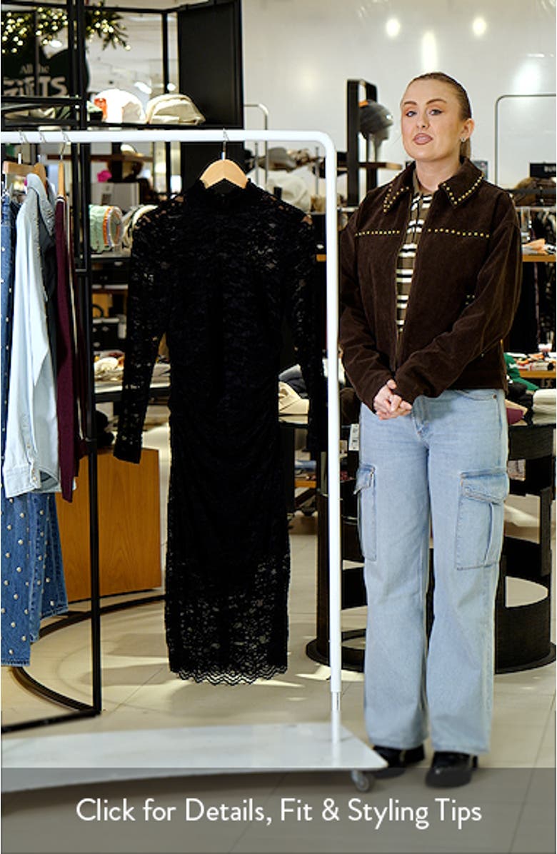 Lace Long Sleeve Body-Con Midi Dress, sales video thumbnail