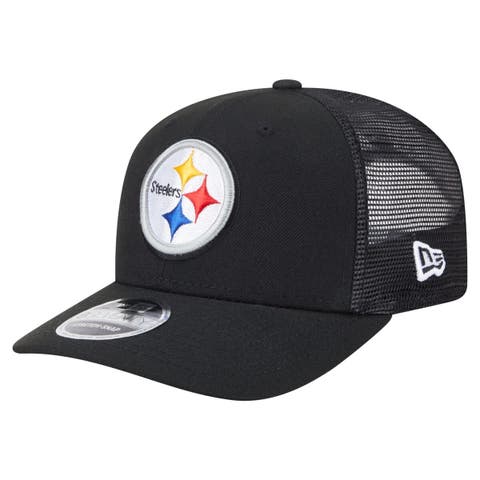 Men's New Era Black Pittsburgh Steelers Main Trucker 9SEVENTY Stretch-Snap Hat