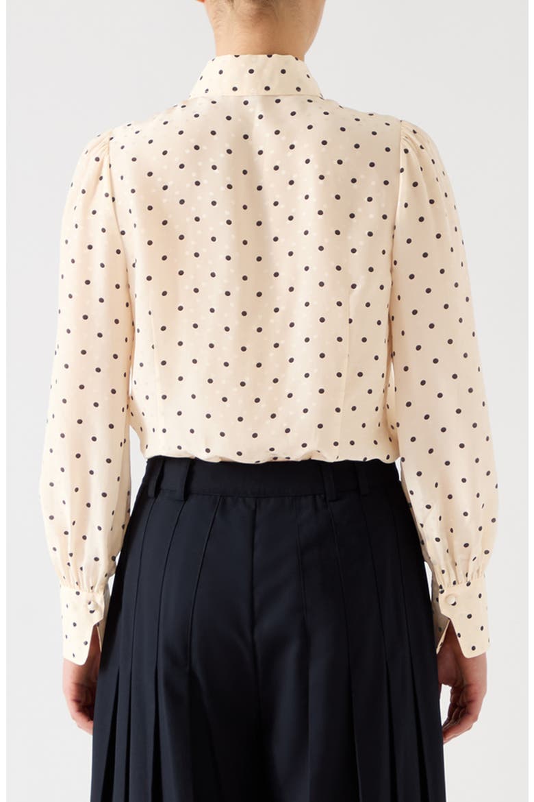 Sonya Polka Dot Button-Up Shirt, Alternate, color, CREAM