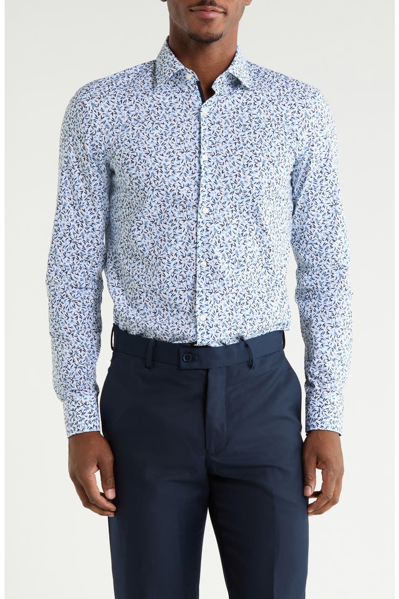 Koey Slim Fit Cotton Dress Shirt, Main, color, LIGHT/ PASTEL BLUE