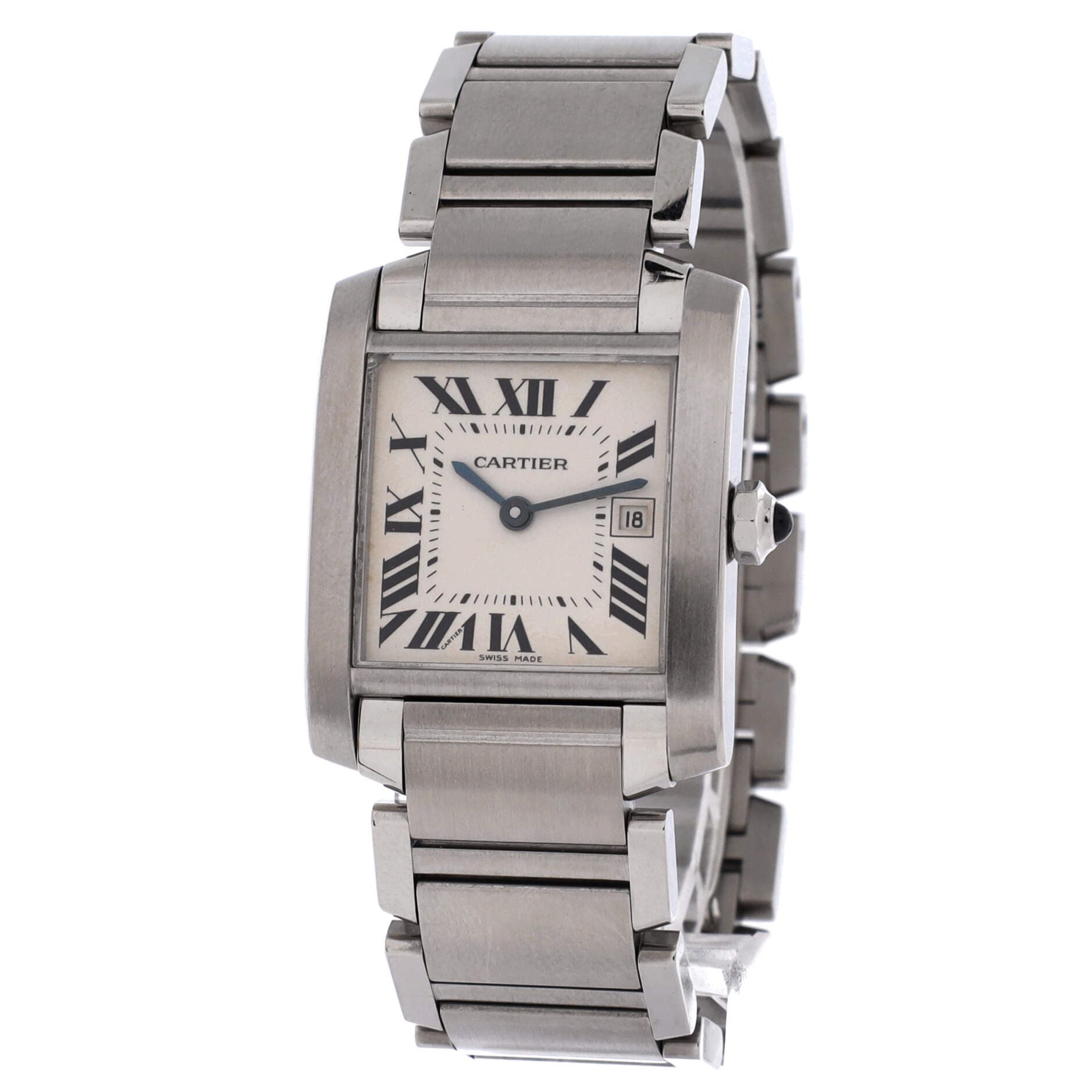 Tank Francaise Quartz Watch Stainless Steel 25, Alternate, color, Metallic Silver