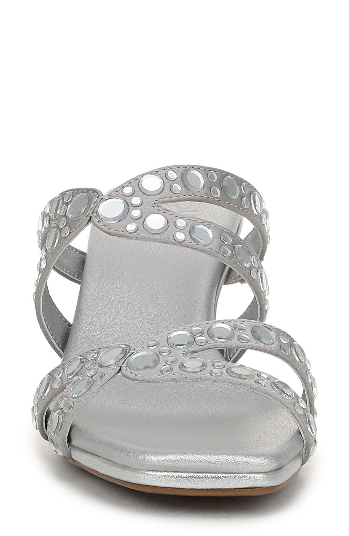 Kimi Slide Sandal, Alternate, color, SILVER SATIN