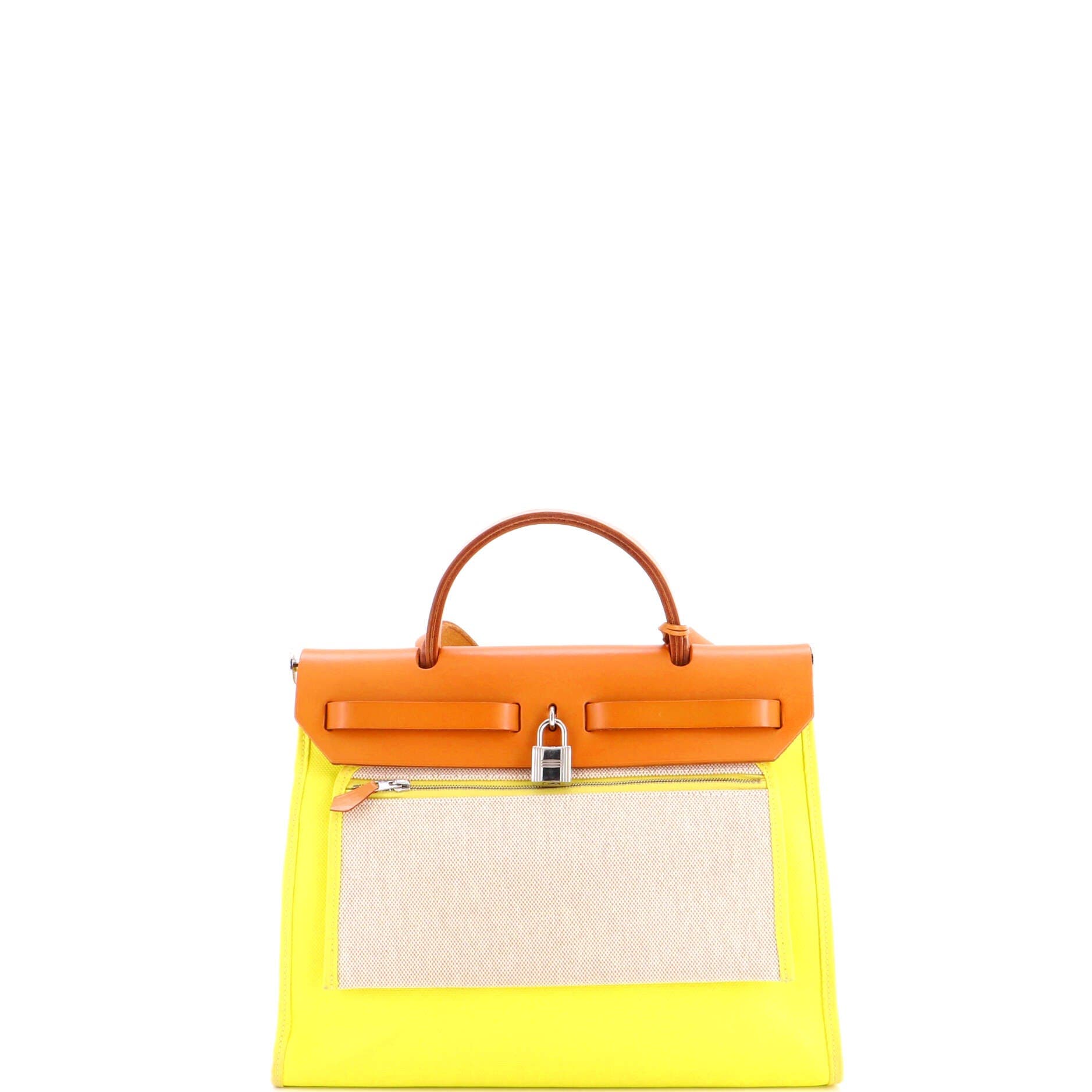 Herbag Zip Berline Vache Canvas and Leather 31, Alternate, color, Yellow