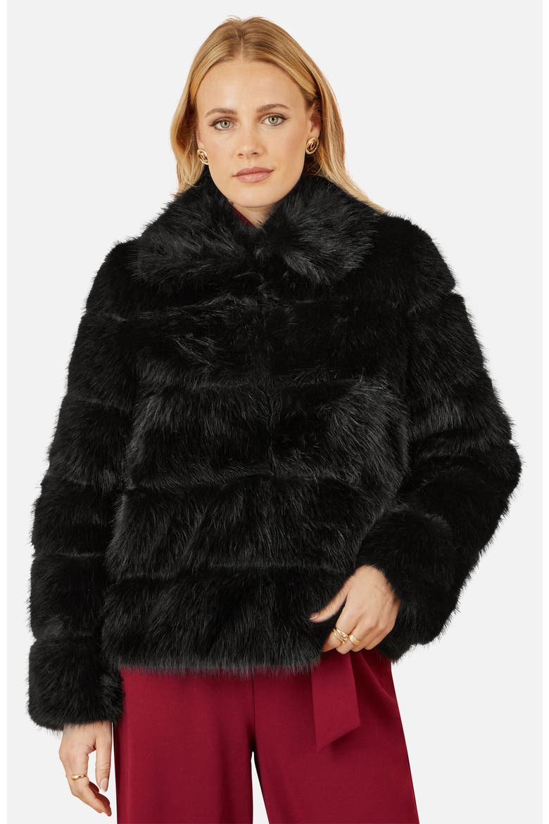 Luxe Faux Fur Coat, Main, color, Black