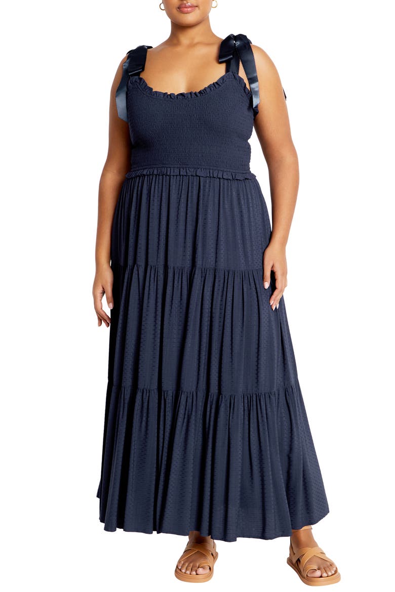 Cosmopolitan Tie Strap Sundress, Main, color, NAVY