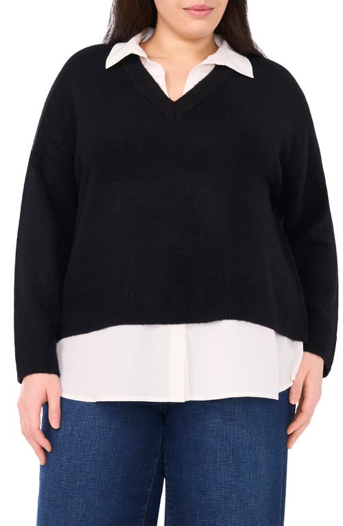 Halogenr Halogen(r) Layered Look Sweater In Black