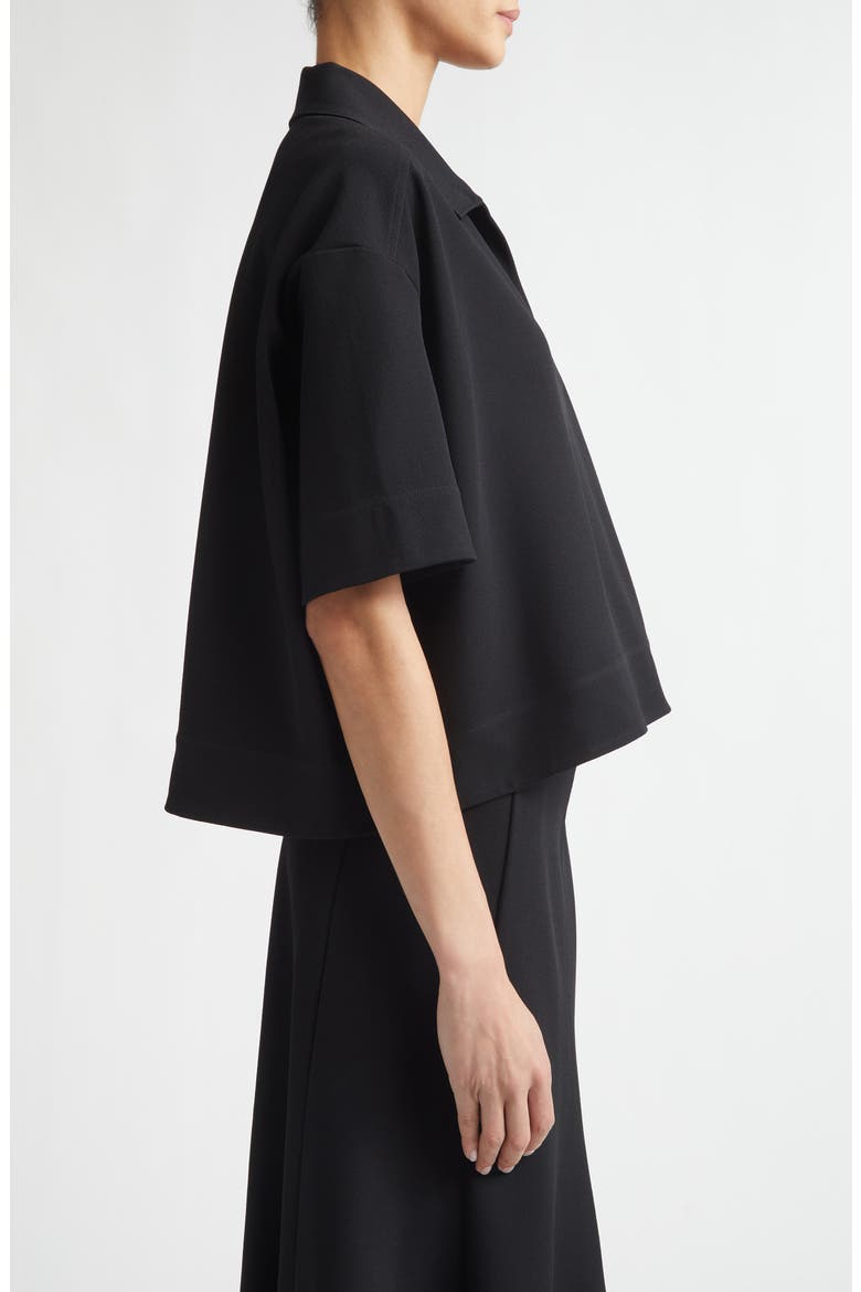 Crop Rib Polo, Alternate, color, BLACK