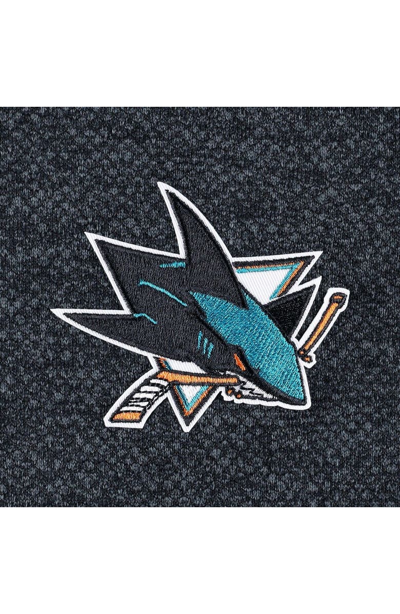 ANTIGUA Men's Antigua Heathered Black San Jose Sharks Course Quarter-Zip Jacket, Alternate, color, 