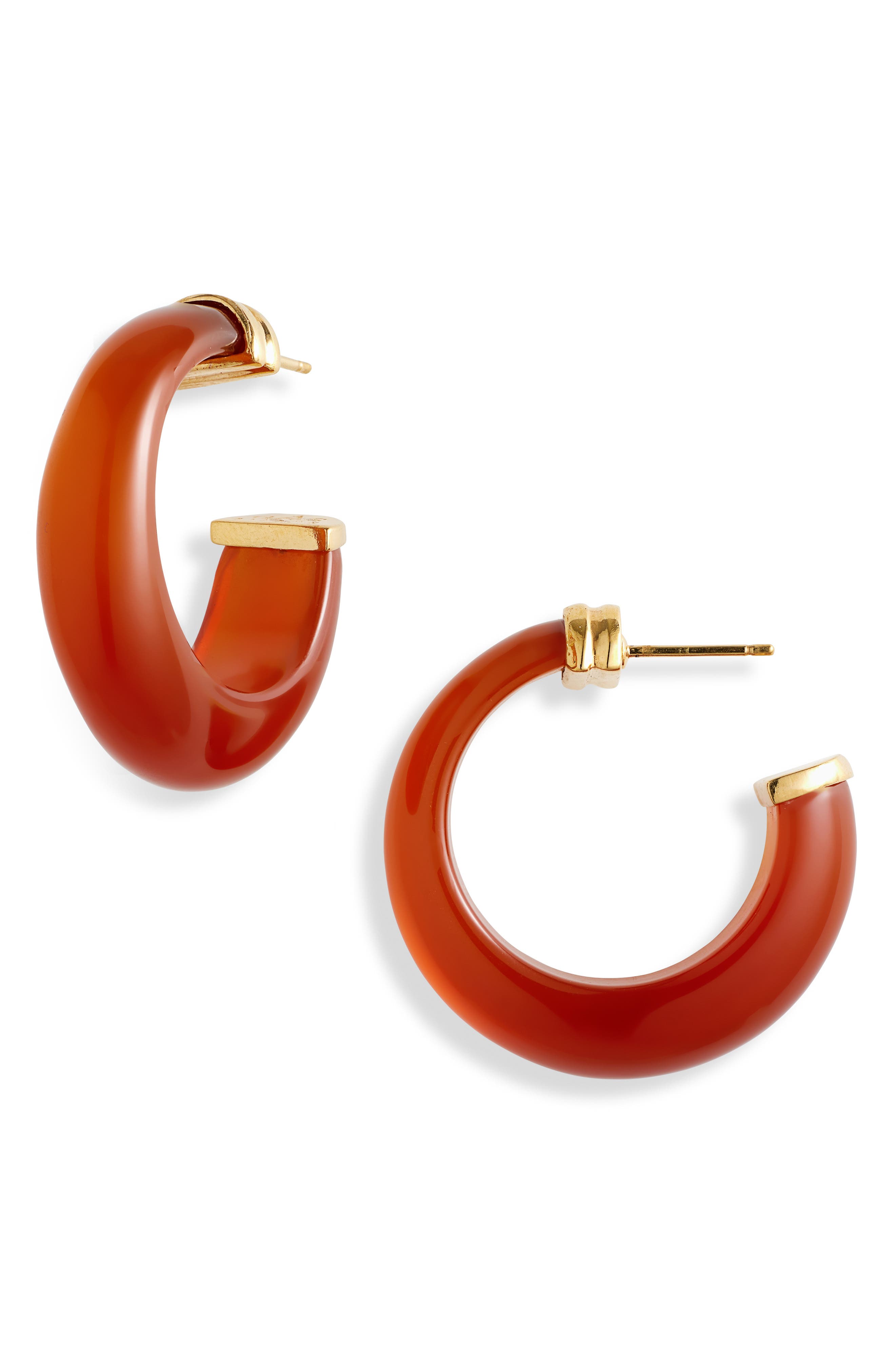 Gas Bijoux Abalone Acetate Hoop Earrings in Red 