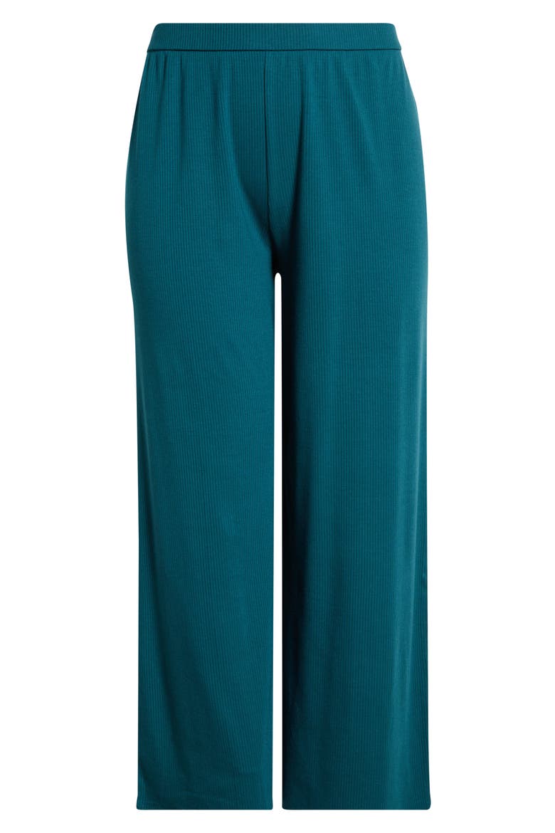 Rib Wide Leg Pants, Alternate, color, KELP