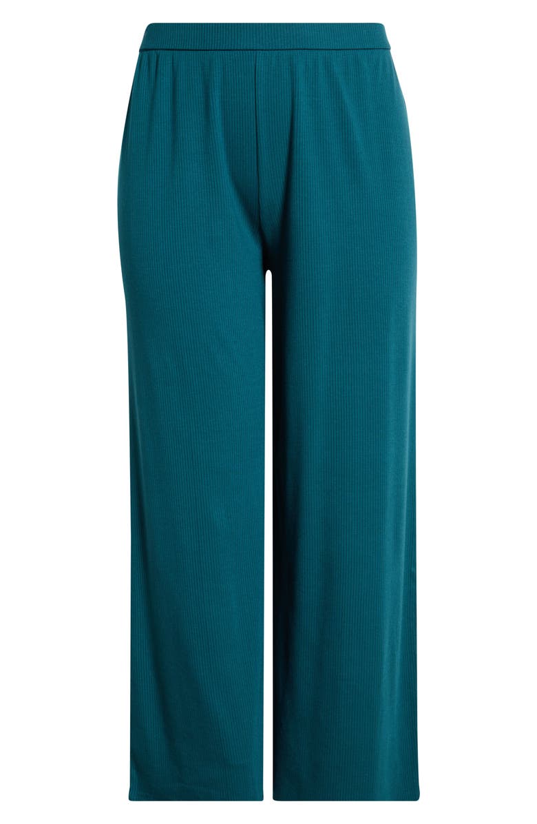 Eileen Fisher Rib Wide Leg Pants, Alternate, color, Kelp