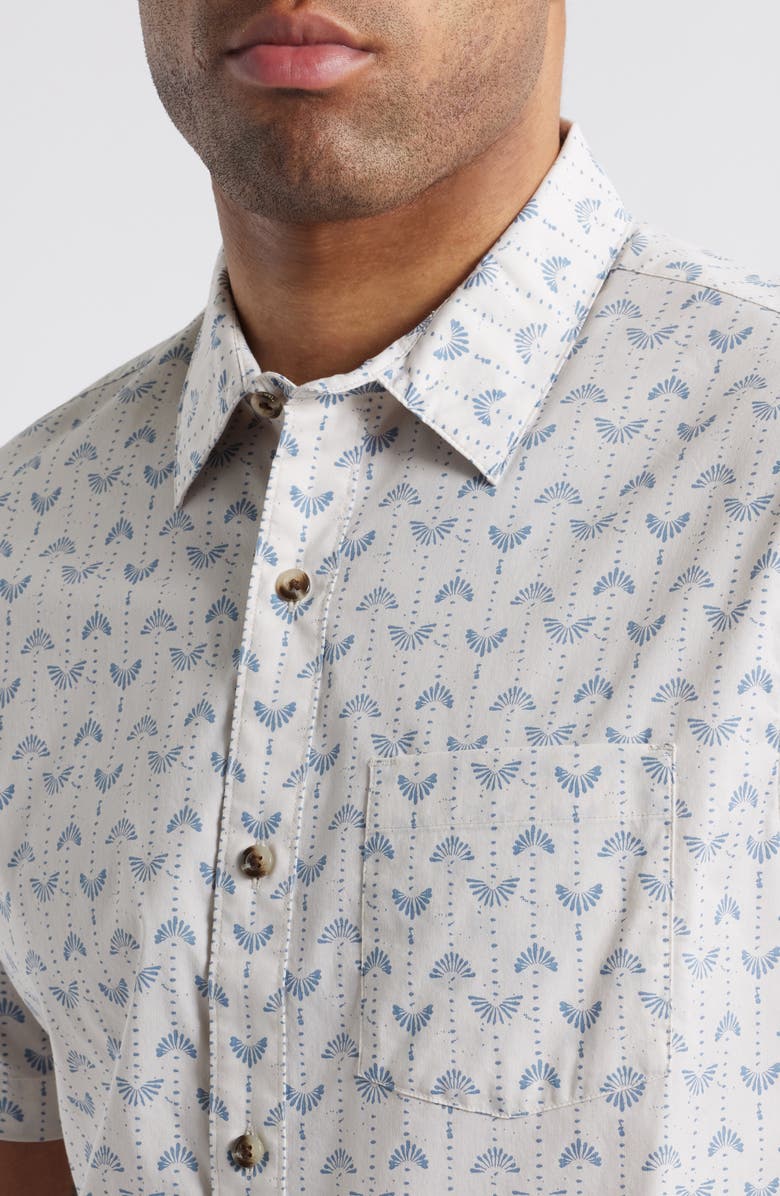 TravisMathew Clockwise Short Sleeve Button-Up Shirt, Alternate, color, Moonbeam