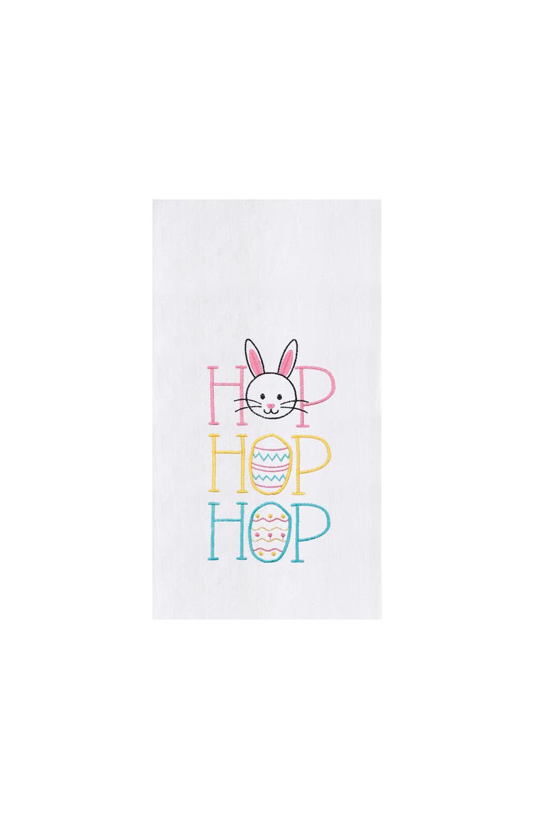 C&F Home "Hop Hop Hop" Easter Bunnies 100% Cotton Flour Sack Dishtowel, Main, color, White