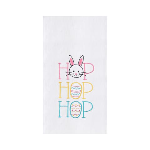 "Hop Hop Hop" Easter Bunnies 100% Cotton Flour Sack Dishtowel