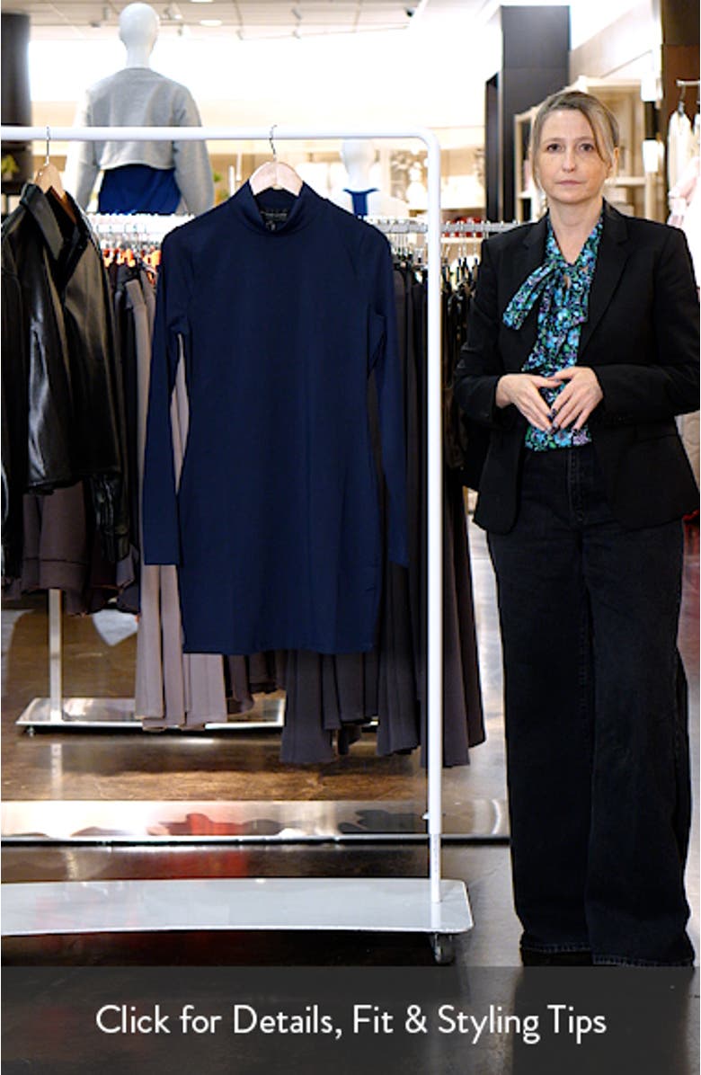 Mock Neck Long Sleeve Knit Minidress, sales video thumbnail